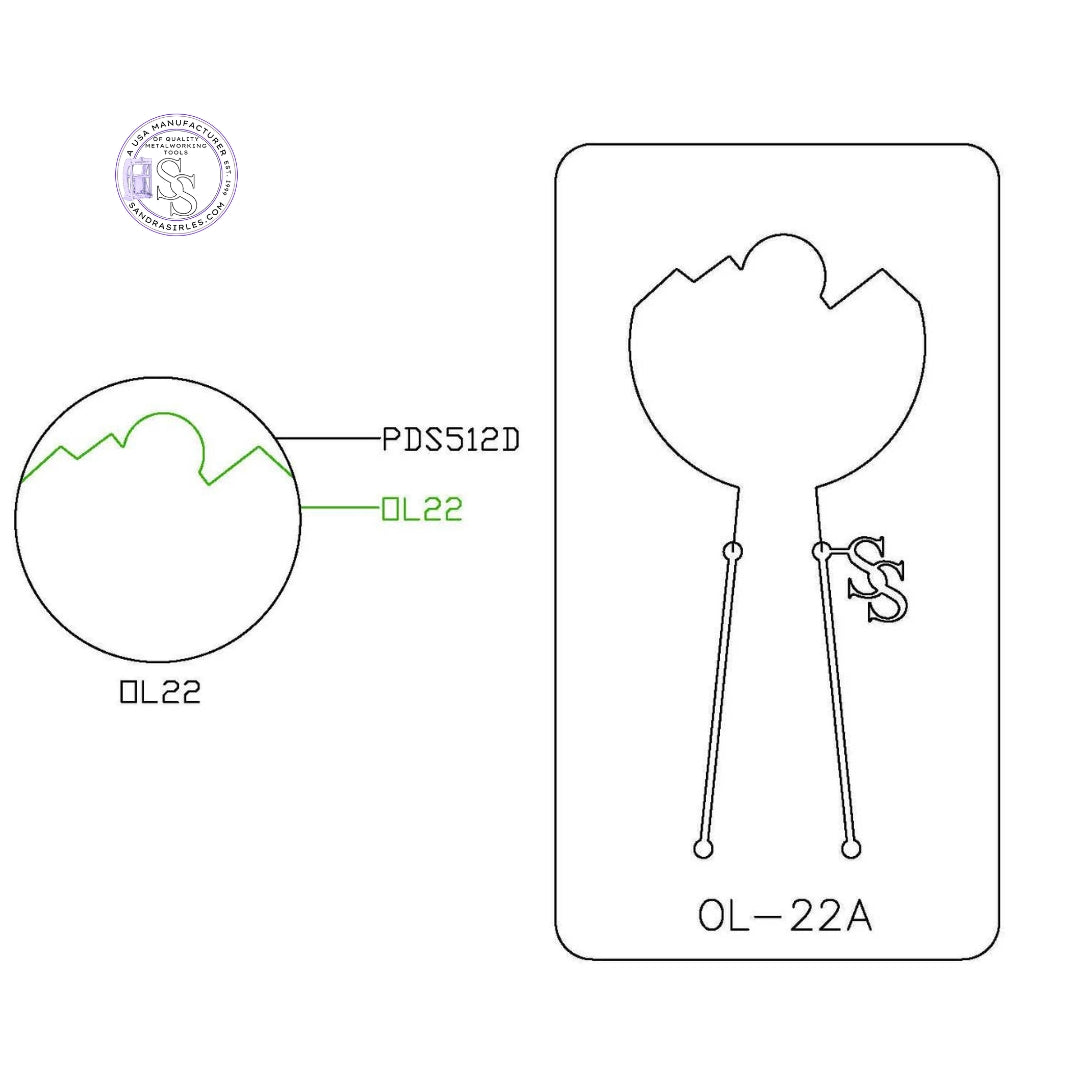 PANCAKE DIE OVERLAY-22 OL-22 MOUNTAINS/MOON OR SUN